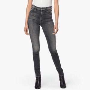 MOTHER High Rise Jeans in Dark Gray